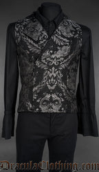 Silver Chenille Brocade Double Buttoned Vest