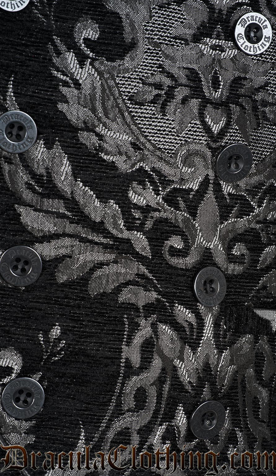 Silver Chenille Brocade Goth Victorian Vest