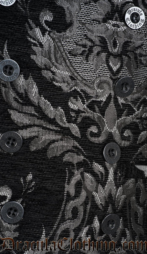 Silver Chenille Brocade Goth Victorian Vest