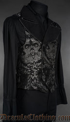 Silver Chenille Brocade Goth Victorian Vest