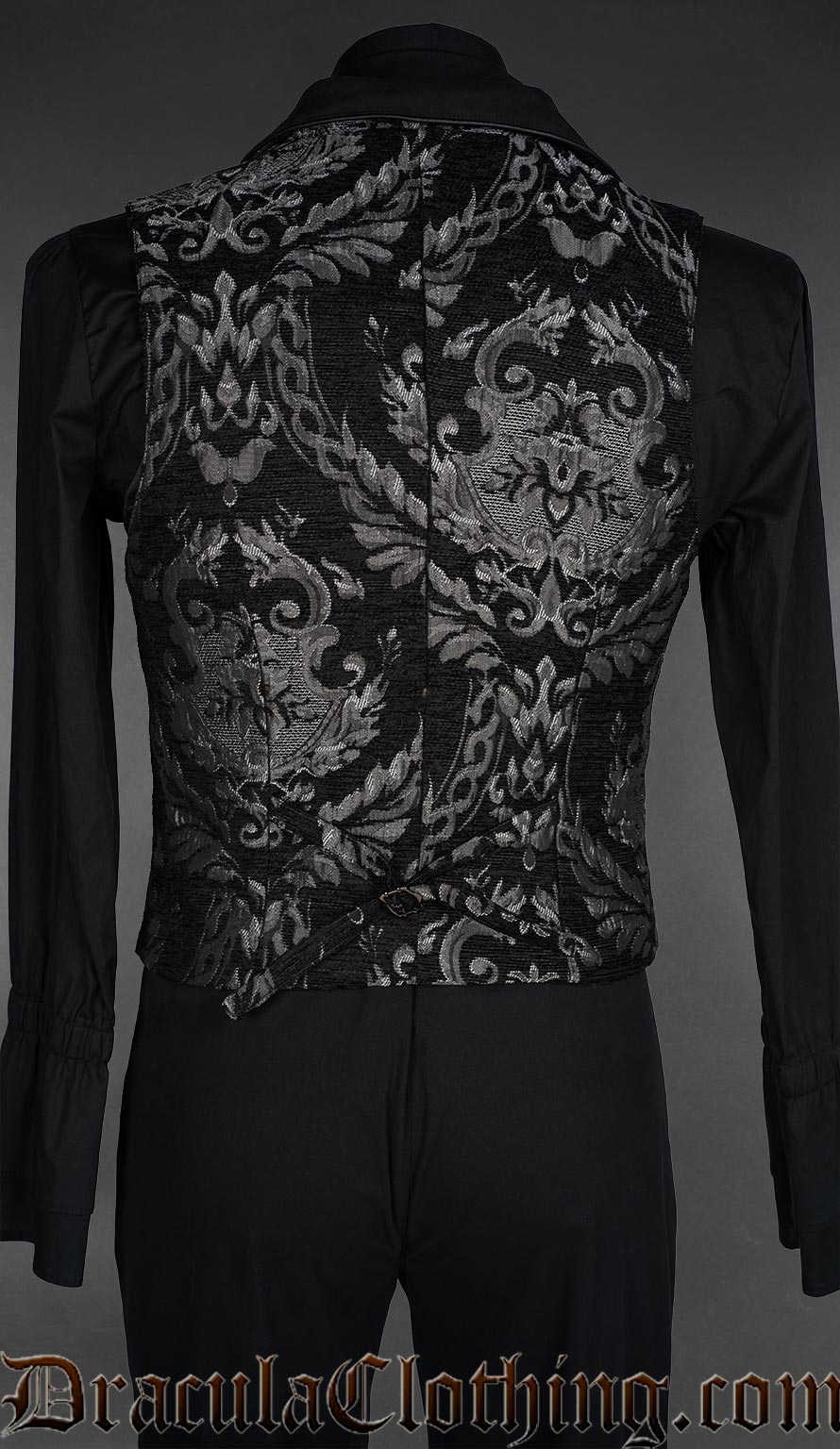 Silver Chenille Brocade Goth Victorian Vest