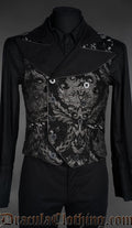 Silver Chenille Brocade Goth Victorian Vest