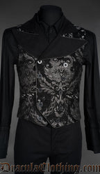 Silver Chenille Brocade Goth Victorian Vest