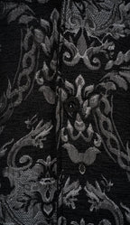 Silver Chenille Brocade Regent Faux Fur Coat