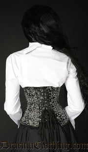 Silver Jacquard Clasp Corset