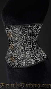 Silver Jacquard Clasp Corset