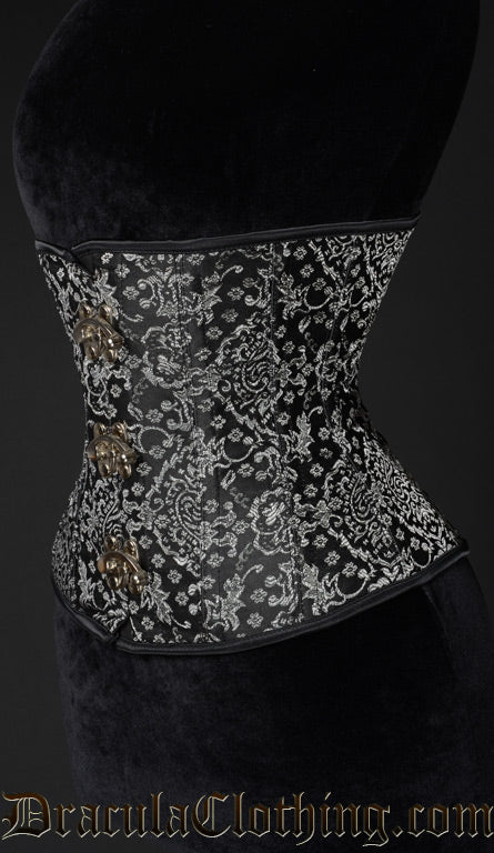Silver Jacquard Clasp Corset