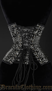 Silver Jacquard Clasp Corset