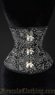 Silver Jacquard Clasp Corset