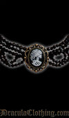 Skeleton Lady Cameo Necklace