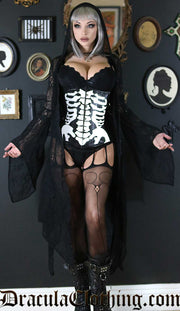 Leather Skeleton Underbust Corset