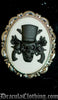 Skull And Guns Cameo Brooch