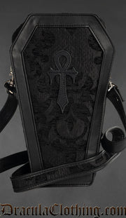 Skull Brocade Ankh Coffin Bag