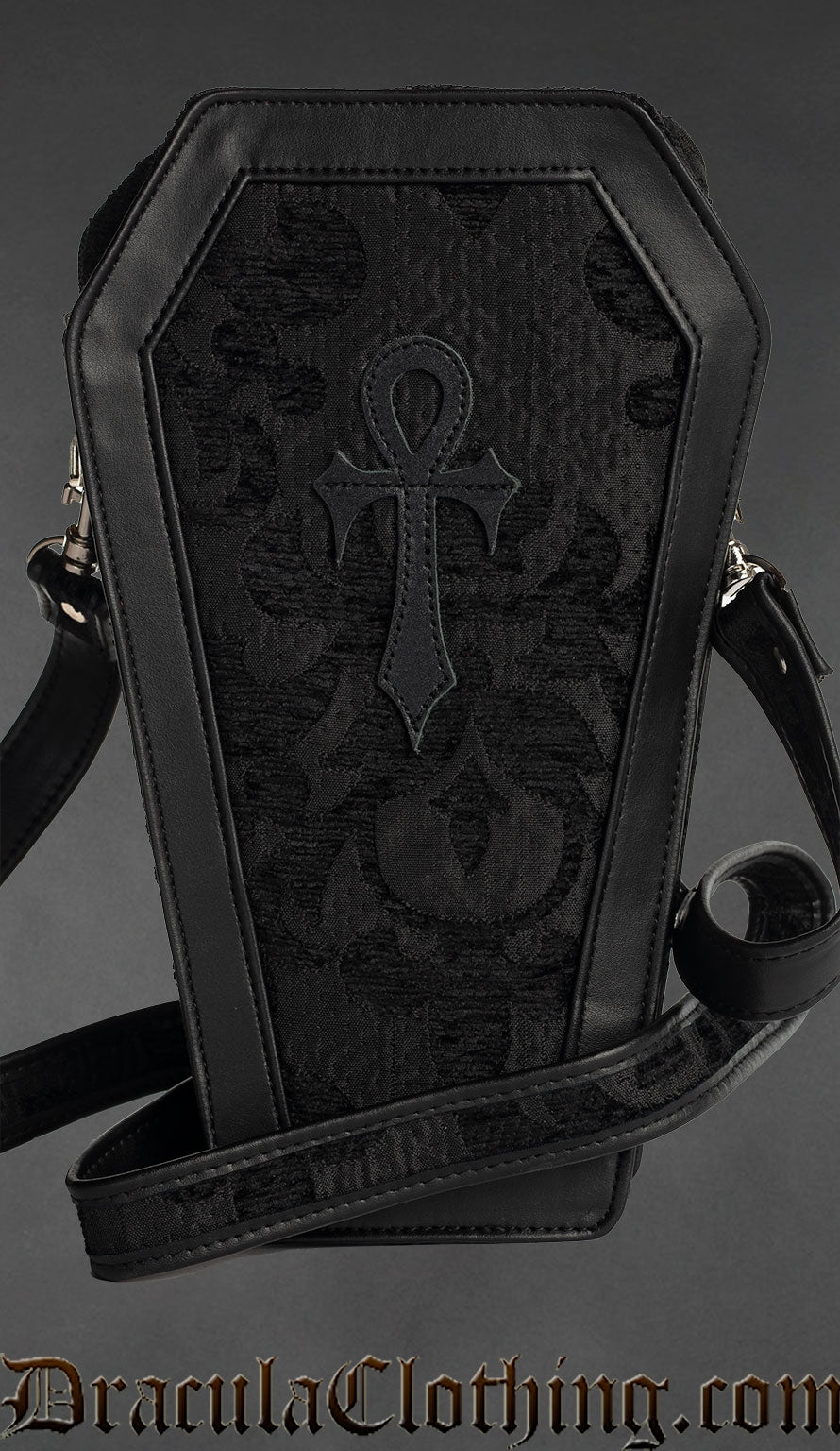 Skull Brocade Ankh Coffin Bag