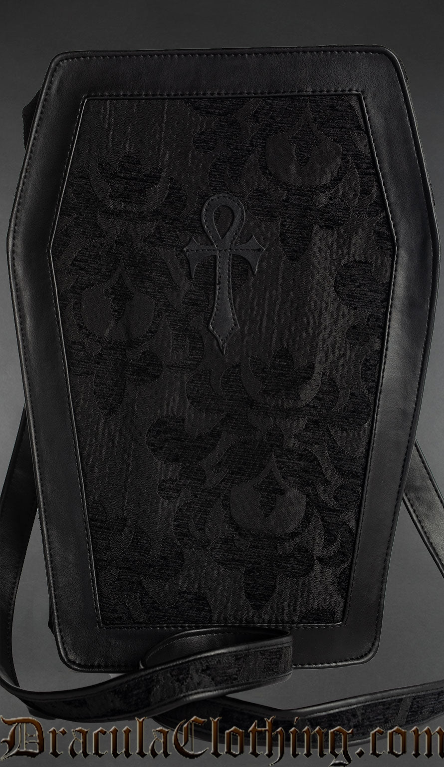 Skull Brocade Big Ankh Coffin Bag