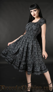 Skull Brocade Gothabilly Dress