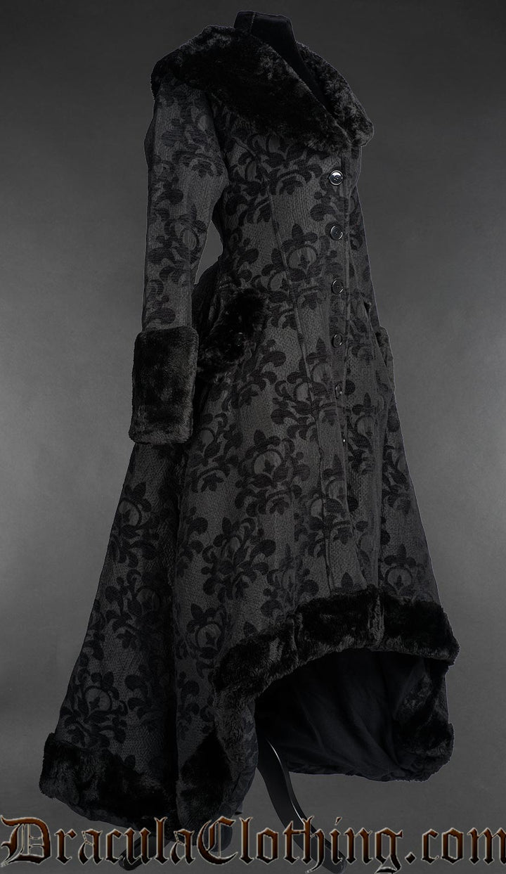 Skull Brocade Pocket Winter Coat