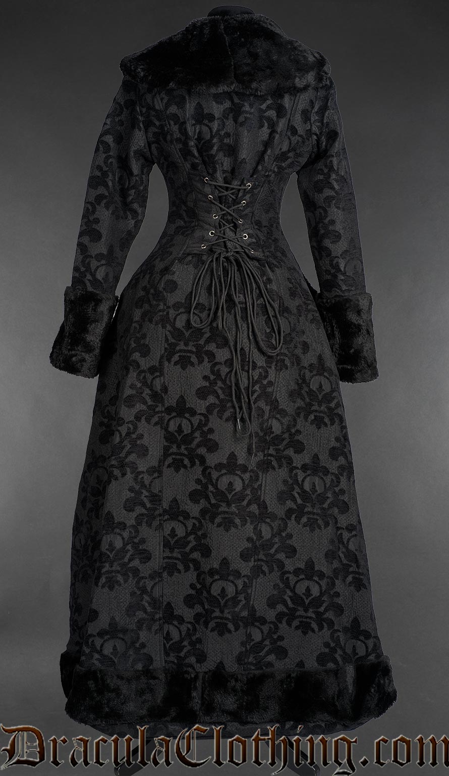 Skull Brocade Pocket Winter Coat