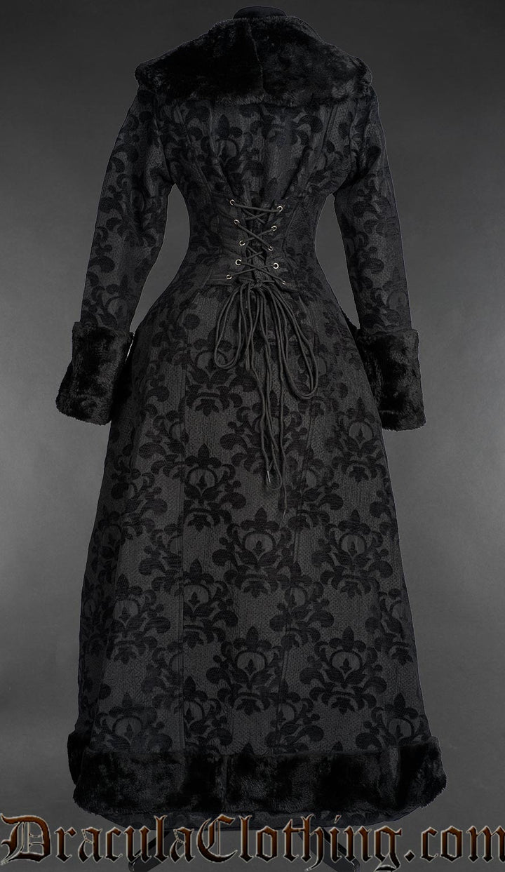 Skull Brocade Pocket Winter Coat