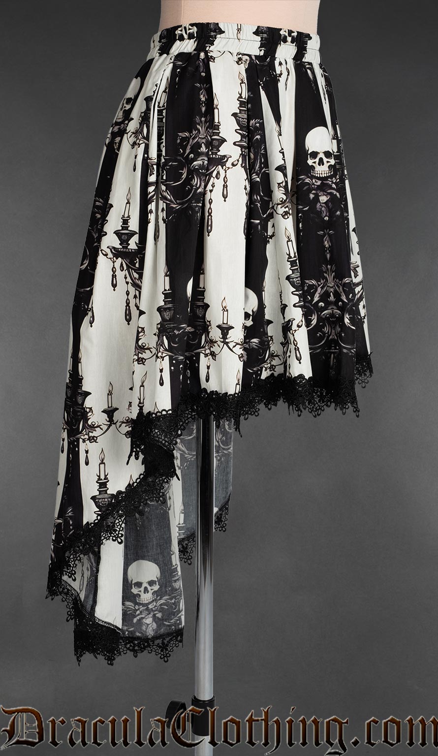 Skull Striped High Low Skirt