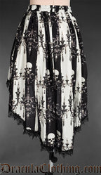Skull Striped High Low Skirt