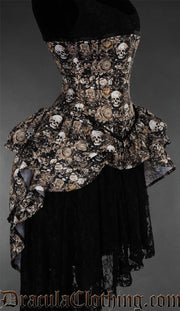 Skull And Flowers Bustle Corset