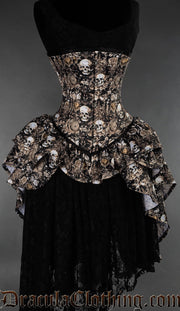 Skull And Flowers Bustle Corset