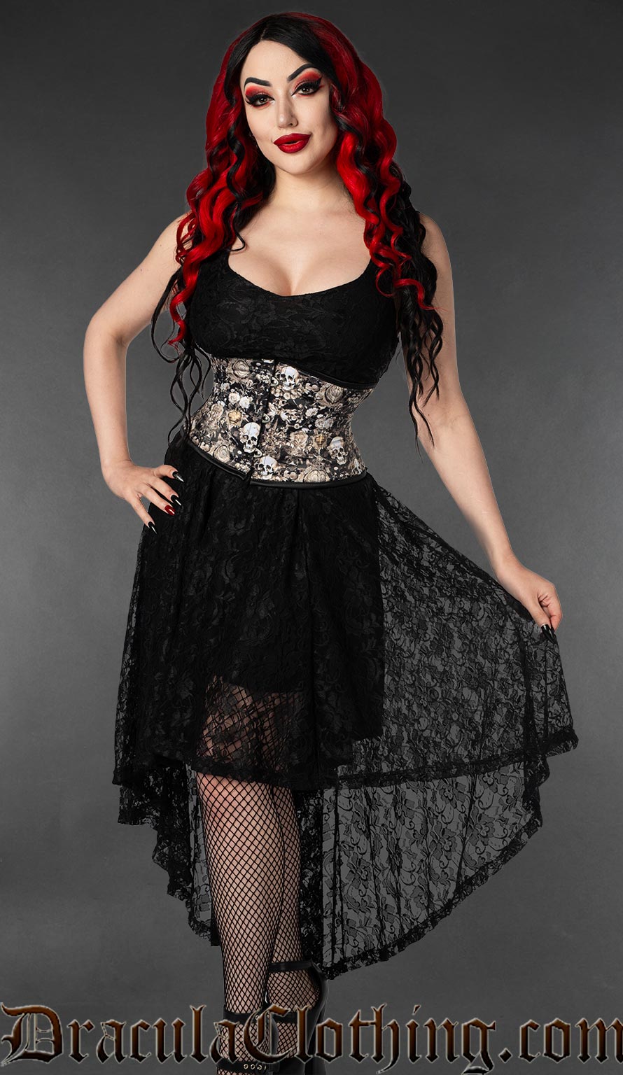 Skulls And Flowers Waist Cincher