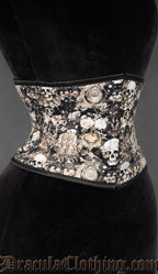 Skulls And Flowers Waist Cincher