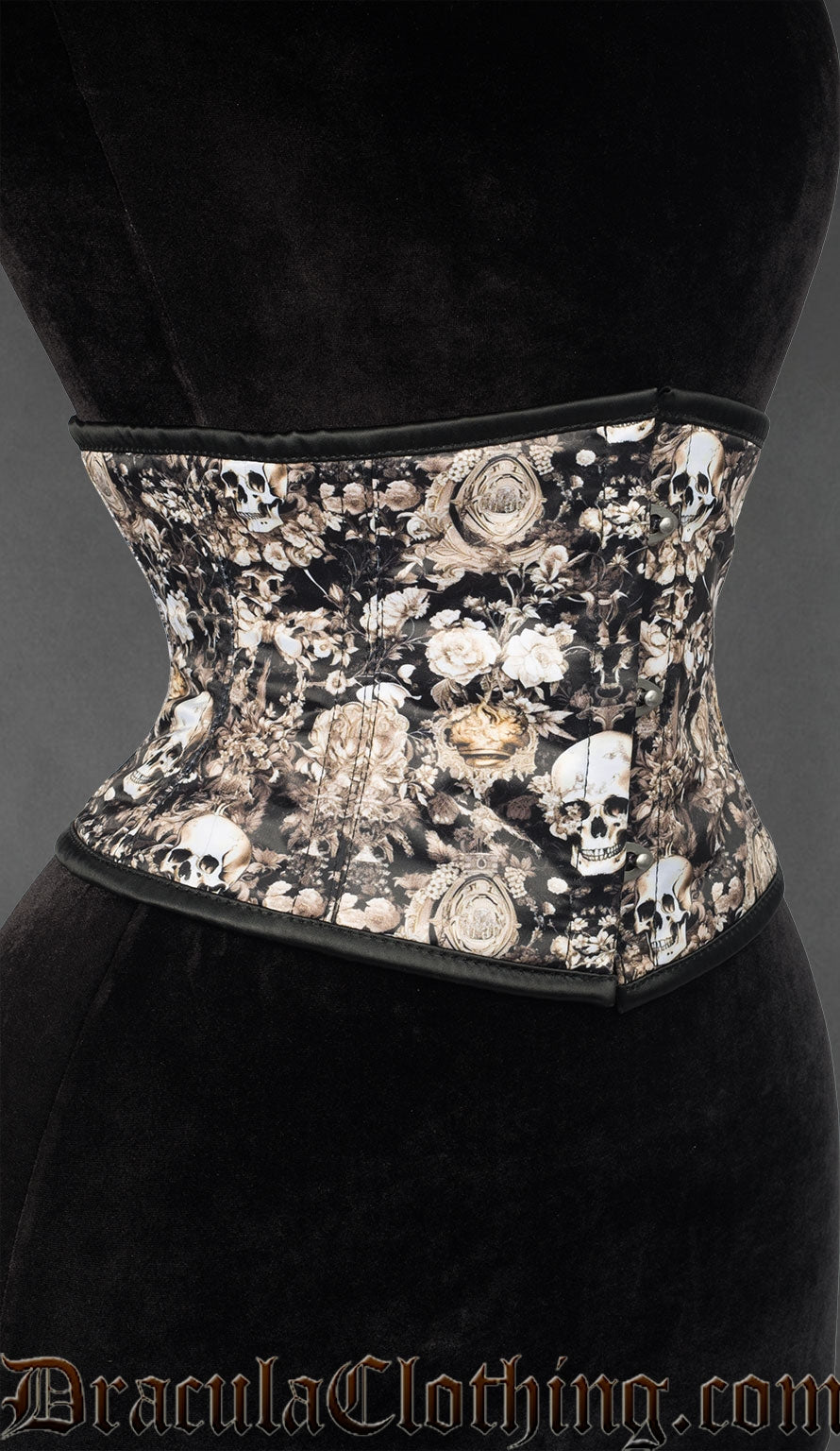 Skulls And Flowers Waist Cincher