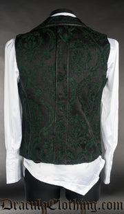 Spiked Green Brocade Vest