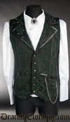 Spiked Green Brocade Vest