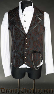 Steampunk Brocade Spiked Vest