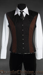 Men's black and brown cotton corset vest v-shaper