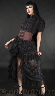 Steampunk High Waist Bustle Skirt