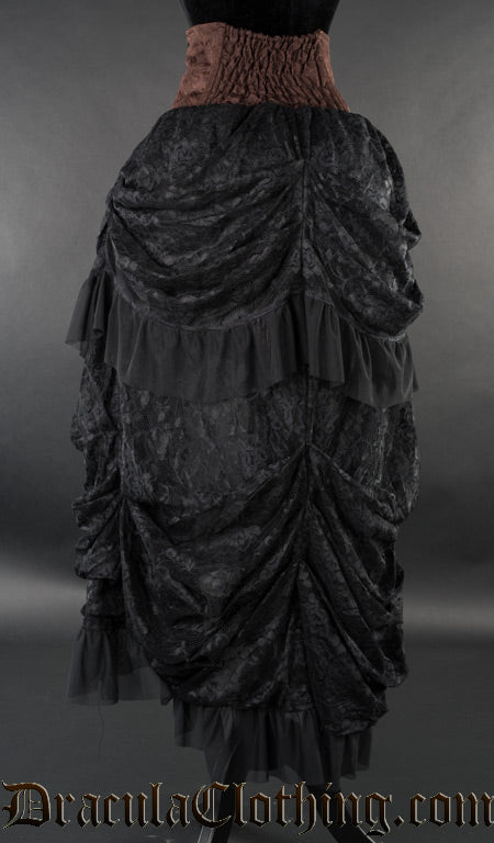 Steampunk High Waist Bustle Skirt
