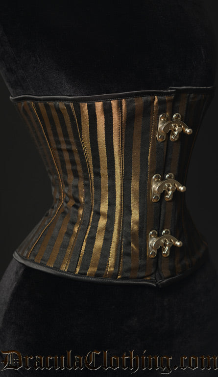Striped Steampunk Clasp Corset