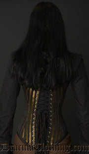 Steampunk Striped Clasp Shoulder Corset