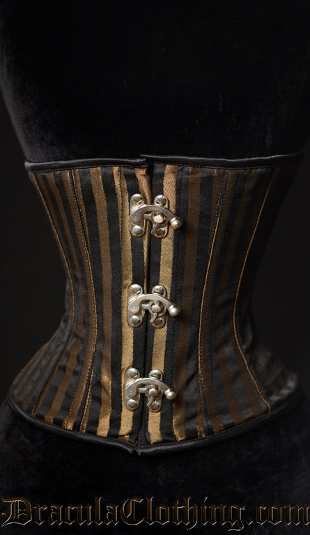 Striped Steampunk Clasp Corset
