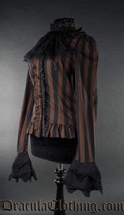 Steampunk Striped Cravat Blouse