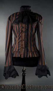 Steampunk Striped Cravat Blouse