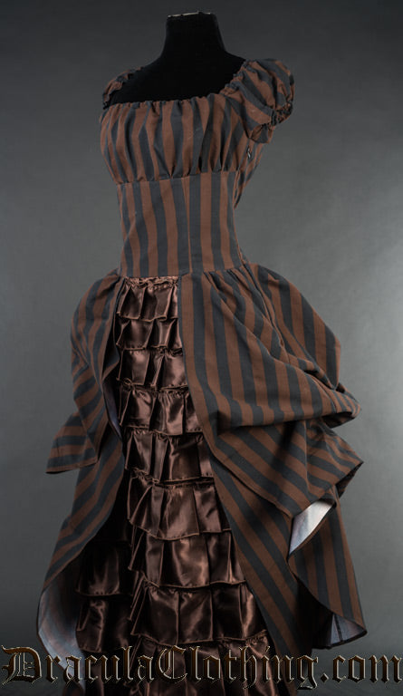 STEAMPUNK STRIPED VICTORIAN DRESS