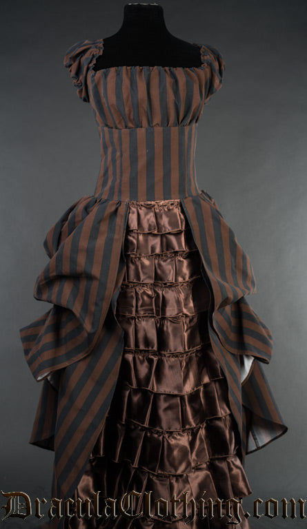 STEAMPUNK STRIPED VICTORIAN DRESS