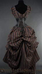 STEAMPUNK STRIPED VICTORIAN DRESS
