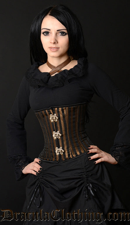 Striped Steampunk Clasp Corset