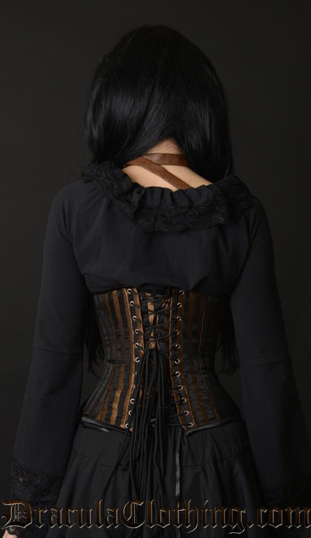 Striped Steampunk Clasp Corset