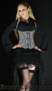 Striped Shoulder Clasp Corset