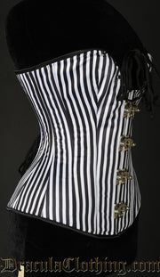 Striped Cleavage Clasp Corset