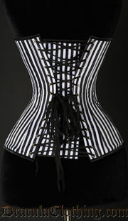 Striped Cleavage Clasp Corset