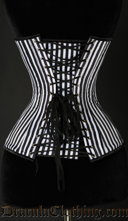 Striped Cleavage Clasp Corset